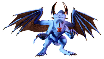 3D Rendering Fairy Tale Dragon on White