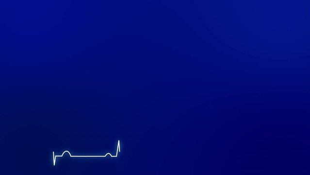 Motion Graphic of Normal EKG Waveform on Blue Background