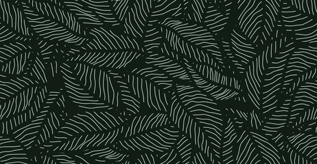 floral leaves seamless pattern.