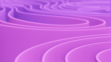 Concept paper wave. Abstract folded paper effect. Bright colorful Purple and pink background. Maze made of paper. 3d rendering