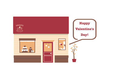 バレンタインの洋菓子店08　レッド