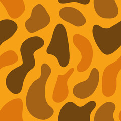 Spots seamless pattern on orange background. Vector illustration in flat style.