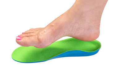 orthopedic insole and female leg