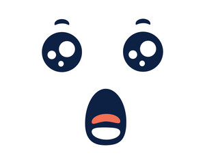 Amazed kawaii face emotion. Cute character with shocked expression for web chat and social apps with vector avatar