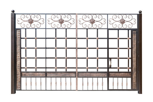Steel gates with ornament.