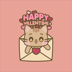 CUTE KAWAII ANIMALS CELEBRATING  VALENTINE