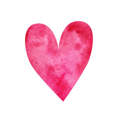 Fototapeta premium pink watercolor heart. Valentine's Day. doodle illustration.