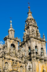 Fototapeta na wymiar Bell tower detail. Santiage de Compostela Cathedral