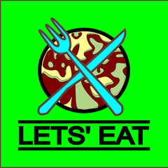 lets eat typoghrapi logo or print