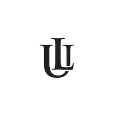 Letter UL or LU logo or icon design