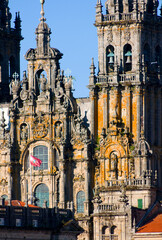Detail of the front of the cathedral, Santiago de Compostela