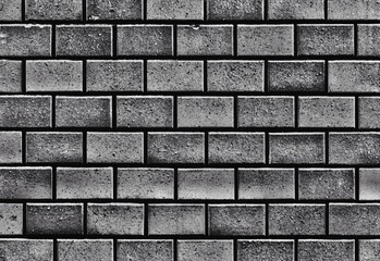Old vintage retro style dark bricks wall for abstract brick background and texture.