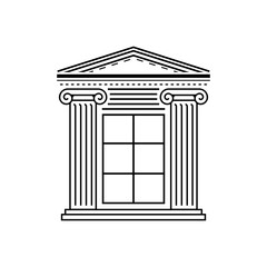 Roman style column building with window