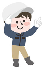 外で作業をする男性のイラスト