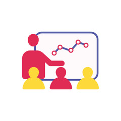 Marketing business report. Growing profit analytics with chart and businessmen conference with company development strategy and vector investment