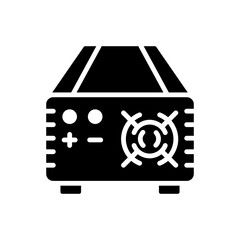 Inverter for alternative energy black icon. Vector illustration