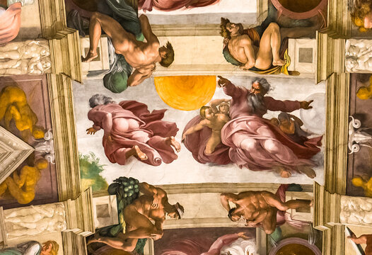 interiors and details of the Sistine Chapel, Vatican city