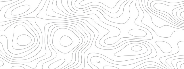 Abstract white topography background. Topographic contours map background. Line circle design.  Topography concept of conditional geographical pattern. Abstract white topography vector background.