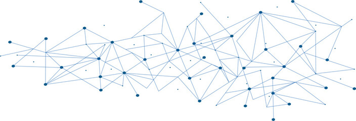 Obraz premium Blue network. Abstract connection on white background. Network technology background with dots and lines for desktop. Ai background. Modern abstract concept. Line background, network technology