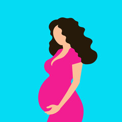 Pregnant woman. Flat design. Vector illustration