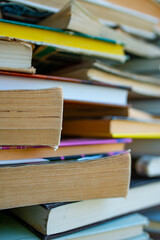 A stack of books in the detail