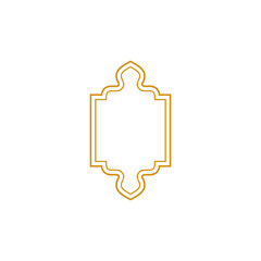 Islamic windows and arches with modern boho design, moon, mosque dome and lanterns