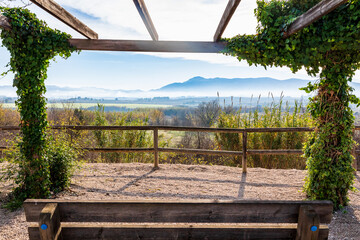 patio with mountain view on a sunny day