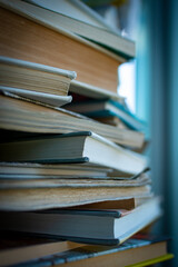 A stack of books in the detail