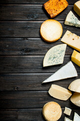 Fototapeta na wymiar Assortment of different types of cheese.