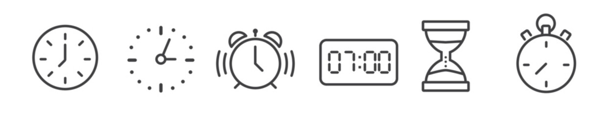 thin line icon set 02 business - time and clock - 561821943