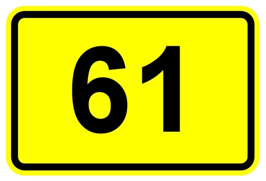 Illustration eines Bundesstra&szlig;enschildes der B 61 in Deutschland	