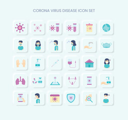 Coronavirus outbreak flat icon pack