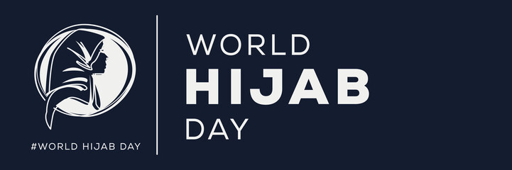 World hijab day, held on 1 February, Vector illustration.