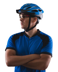 handsome cyclist portrait isolated