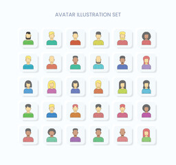 Avatar user profile flat icon pack 
