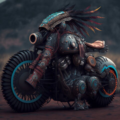 alien on the motorcycle