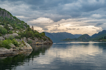 Fototapeta na wymiar The beautiful Norwegian fjords near Stavanger