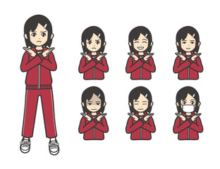 ジャージ 女子学生 OK バッテン 01