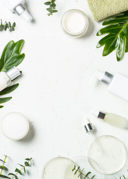 Natural cosmetic, skincare product. Aromatherapy, spa product at white background.