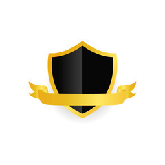 Blank Badge Shield Crest Label Armor Luxury Gold Design Element Template for logo background Card Invitations Decoration Element 