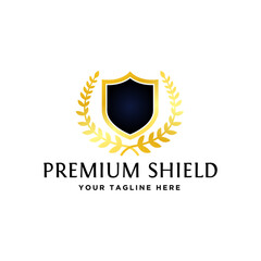 Blank Badge Shield Crest Label Armor Luxury Gold Design Element Template for logo background Card Invitations Decoration Element 
