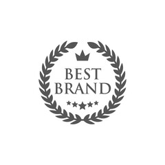 Best Brand badge logo icon design laurel. Best seller vector isolated white background. EPS 10 