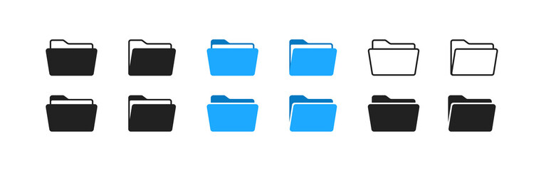 File folder icon set. Design for app, logo etc. Vector EPS 10 - obrazy, fototapety, plakaty