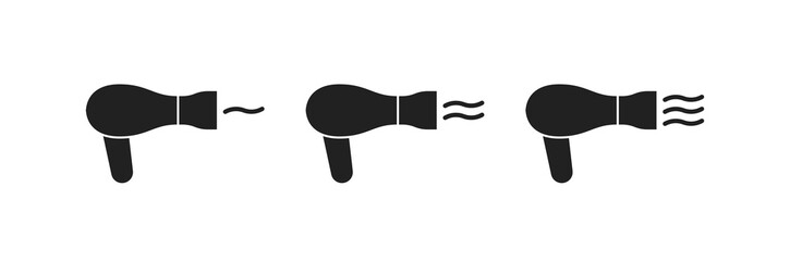 Hair dryer icon set. Vector EPS 10