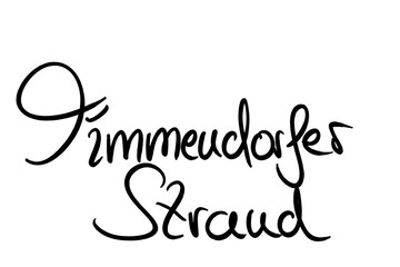 Timmendorfer Strand, Handwritten black on white 