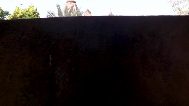 ancient hindu temple architecture from different angle at day