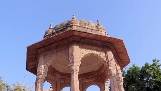 ancient hindu temple architecture from different angle at day