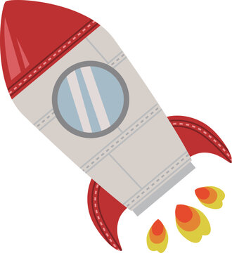 カジュアルな赤いロケットのイラスト