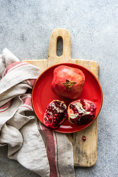 Minimalistic pomegranate raw fruit