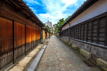 石川県　金沢　長町武家屋敷跡の町並み